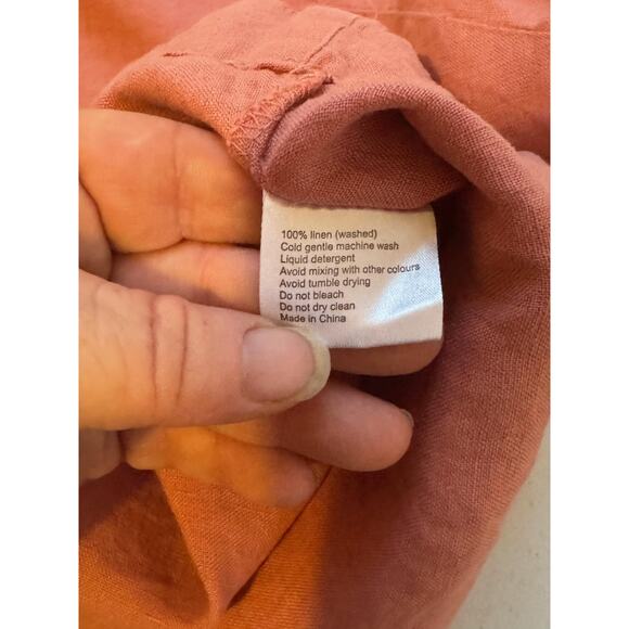 Threads by Bed Threads Shirt Womens 2XL Pink Linen V Neck Long Sleeve Tunic - Picture 8 of 9